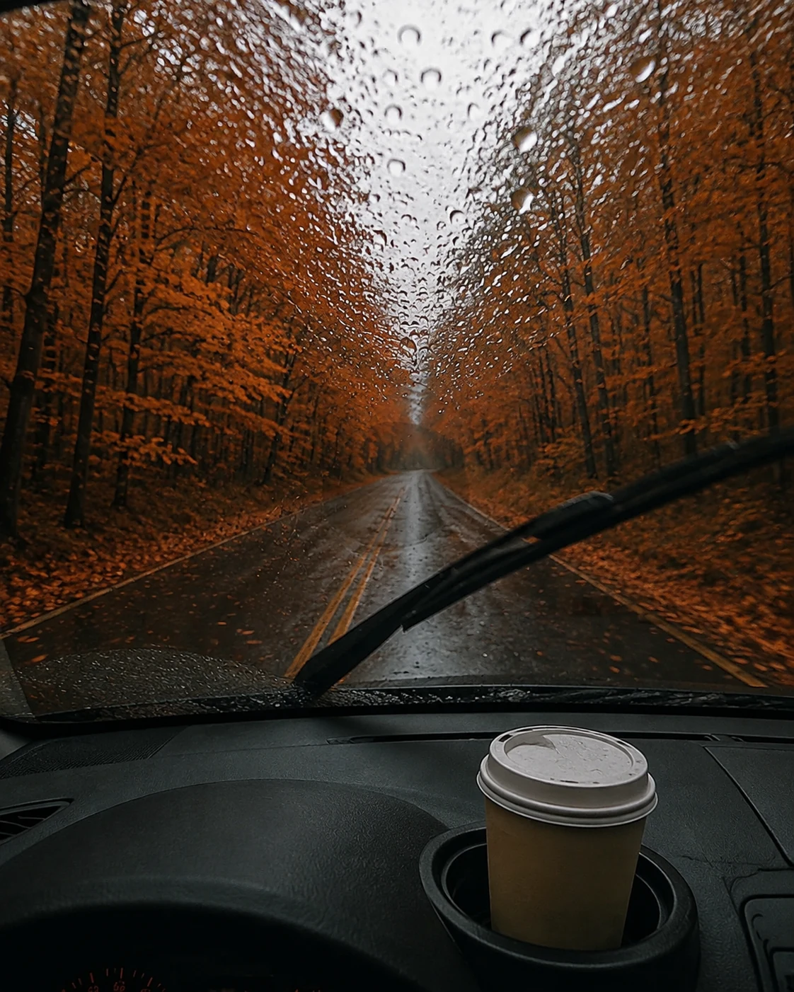 Autumn Drive cinematic AI scene